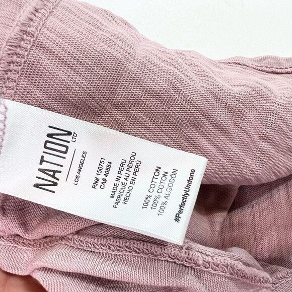 Nation LTD Shirt Womens Medium Pink Sabrina One Shoulder Puff Sleeve Party Tee - Picture 4 of 8